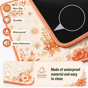 Vibrant Chinoiserie Floral American Mahjong Play Mat Premium Anti-Slip Neoprene Table Protection Pad with Built-in Scoring Guide - Product Image 5