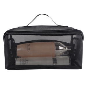 Bolsa de cosméticos de malla de nailon personalizada de gran capacidad con cremallera, nuevo diseño, bolsa de maquillaje de viaje portátil, <span class=keywords><strong>neceser</strong></span> de moda para <span class=keywords><strong>mujer</strong></span> - Product Image 5