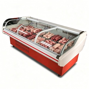 Vitrine Réfrigérée Premium pour Viande Fraîche avec Verre Courbé – Équipement de <span class=keywords><strong>Boucherie</strong></span> pour Marché à la Viande et Restaurant – Réfrigérateur Commercial - Product Image 3