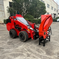 Trituratore di Legno Economico, Mini Attrezzatura per Skid Steer Loader, Accessorio per la Pulizia di Fattorie e Foreste
