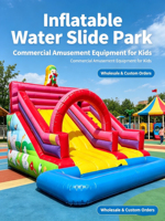 Toboggan Gonflable Robuste en PVC 18 OZ Certifié CE EN14960, Combo Double Piste avec Piscine à Eau pour Enfants et Adultes, Utilisation Extérieure