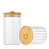 Qualité supérieure, contenants de stockage alimentaire en verre hermétique ronds de 500 ml, 750 ml, 1000 ml, bocaux de stockage pour la cuisine