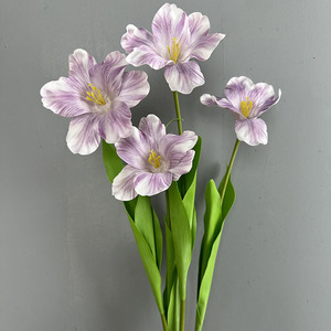 Ramo de <span class=keywords><strong>Tulipanes</strong></span> Artificiales de Plástico con Tacto Real, <span class=keywords><strong>Tulipanes</strong></span> Grandes Azules y Morados para Decoración de Bodas, Navidad, Eventos Nupciales y Fondos - Product Image 4