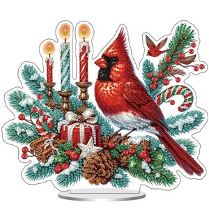 Navidad Cardenal vacaciones decoración diamante pintura Mesa ornamento forma especial acrílico Navidad diamante pintura escritorio ornamento - Product Image 1