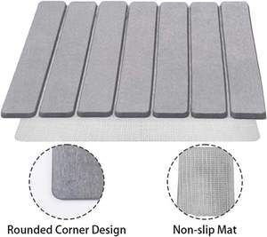 Alfombra de Baño Plegable de Diatomita de Grado Alimenticio, Color Gris Medio, de Alta Calidad, Muy Absorbente, para Perros y Baños - Product Image 6