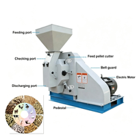 Ligne de production de granulés d'aliments pour animaux, volailles, poissons et bétail de 1 tonne/h, applicable aux grandes usines d'aliments pour animaux