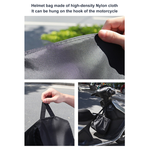 Sac pour <span class=keywords><strong>casque</strong></span> de moto, sac à cordon en nylon noir durable pour la conduite à vélo, la moto, le sport, la gym, l'entraînement, la randonnée, les voyages - Product Image 3