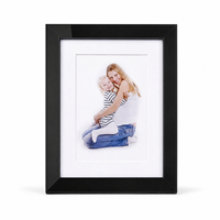Cadre photo en aluminium noir 9x11 pouces avec passe-partout blanc 5x7 pouces, cadre photo de table pour décoration intérieure, photo non incluse