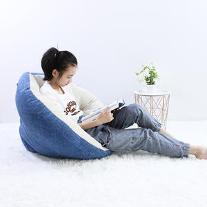 Canapé pouf Blue Rice Bean Bag 6-24 capitonné extra doux démontable pour coin lecture adulte, chambre à coucher, style décontracté - Product Image 5