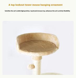 Jouets interactifs pour chats : Arbre à chat en peluche avec maisonnette d'escalade, griffoir et hamac - Product Image 6