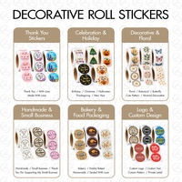 Étiquettes personnalisées avec logo, autocollants ronds en papier kraft pour boîtes cadeaux, autocollants de scellage, étiquettes de remerciement, rouleaux d'autocollants
