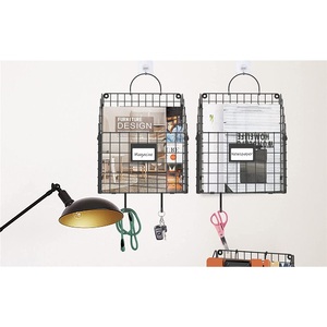 Étagère murale créative classique en fer forgé, grille en forme de cube, 1 niveau, imperméable, pour le rangement de livres, journaux et magazines, décoration de la maison - Product Image 1