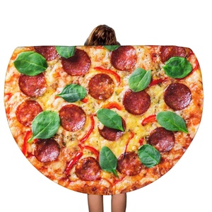 Manta Redonda Personalizada al por Mayor con Diseño de <span class=keywords><strong>Pizza</strong></span> Pepperoni, Manta de <span class=keywords><strong>Pizza</strong></span> de 60 Pulgadas, Tamaño Adulto - Product Image 3