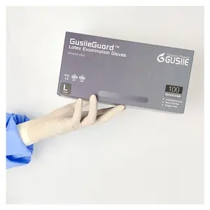 Gusiie Bestseller pulverfreie wasserdichte Haushaltshandschuhe flexible Latexhandschuhe für Chemieindustrie für Nagelsalon