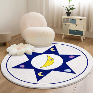 Tappeto da gioco per bambini di grandi dimensioni per bambini, tappeto rotondo e strisciante, tappetino da gioco, decorazione per camera - Product Image 1