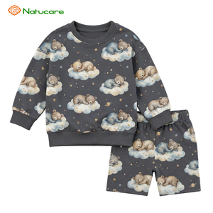 Ensemble sweat-shirt et pantalon personnalisé pour enfants, tenue décontractée à manches longues en 2 pièces pour garçons, vêtements de maison pour tout-petits, survêtement - Product Image 4