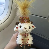 Porte-clés en peluche mouton, adorable jouet en peluche animal de dessin animé avec rembourrage en coton PP, cadeau unisexe, décoration pour sacs et Noël