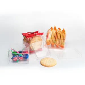 PS Einweg transparenter Kunststoff Rechteckiger Lebensmittel behälter Süßigkeiten Verpackungs behälter