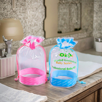Sac d'emballage cosmétique à cordon en PVC de haute qualité Sac à cordon en PVC réutilisable avec logo personnalisé pour l'emballage d'articles de toilette