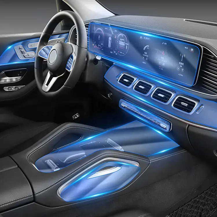 Car Center Console AC Navigation Full Set Interior TPU Protector Film For Mercedes Benz W213 W222 W211 W223 w206