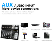 Petite console de mixage filaire 4/6 canaux, mixeur audio professionnel avec effets numériques DSP pour diffusion en direct et petits spectacles