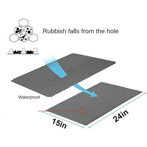 แผ่นรองทรายแมวพลาสติกขนาดใหญ่ พร้อมแผ่นกรองสองชั้นและชั้นป้องกันการกระเด็น ผลิตจากวัสดุ EVA ซักล้างได้ - Product Image 3