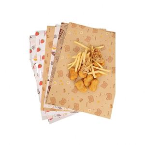 Papel de Envoltura Personalizado de 80g, Grado Alimenticio, Antigrasa, para Hamburguesas, Piruletas, Sándwiches Personalizados, Fideos Dobles - Product Image 3