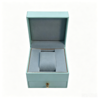 Boîte cadeau de luxe carrée à double couche pour montres et bijoux, avec tiroir, en papier écologique de qualité supérieure, coussin en velours et garniture or rose