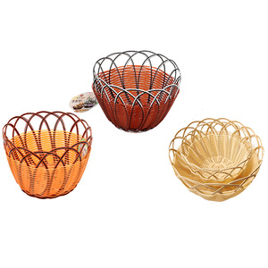 Rattan <b>Baskets</b> Bowl 60 Series Stackable <b>Plastic</b> Fruit Platter Food Storage - Product Image 2
