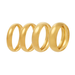 High End 18k PVD Gold Plated Chunky Cambered Surface Simple <strong>Bangle</strong> <strong>Bracelet</strong> Women Trendy Stainless Steel Gifts Wholesale - Product Image 3