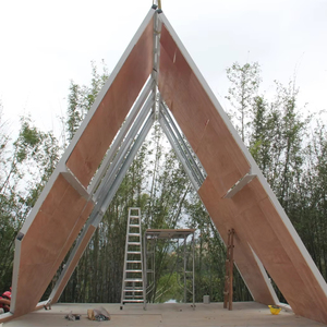 Tam Giác Casas Triangulares Ánh Sáng Kim Loại Kết Cấu Thép Một Khung Nhà Kit Sống Cây Nhà Với Bánh Sandwich Bảng Điều Chỉnh Cho Airbnb - Product Image 1