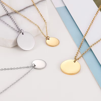 Collier rond géométrique en argent sterling 925 avec pendentif en forme de disque, bricolage, charme rond gravé, logo personnalisé, collier vierge