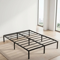 Base de Cama Plegable en Forma de H, Tapizada, Moderna y de Lujo, en Hierro Cromado Pulido, Tamaño Queen/King, para Dormitorio, Hotel o Suite