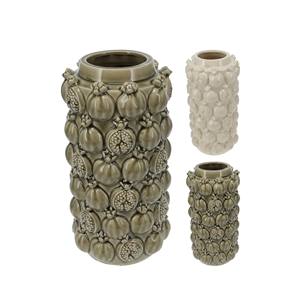 Jarrón de cerámica con relieve de granada, altura 33 cm, surtido. - Product Image 1