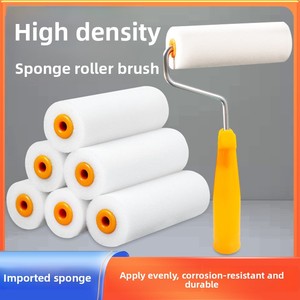 Rodillo de pintura de espuma de alta densidad con marco de liberación rápida industrial, sin desprendimiento de pelo, sin rayas, mango de PP para pintura de látex de gabinetes, bricolaje profesional - Product Image 5