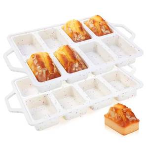 Moule à pâtisserie rectangulaire 8 cavités MUYULINS Factory, qualité platine LFGB, antiadhésif, sans BPA, en silicone, pour gâteaux et muffins. - Product Image 1