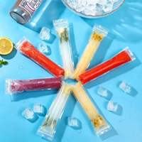 Sacs d'emballage personnalisés en plastique transparent pour sucettes glacées, avec fermeture éclair, pour jus de fruits, bâtonnets glacés, sacs de congélation de qualité alimentaire pour crème glacée