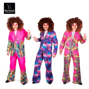 ODM Hombres Venta caliente 70s Tema Hippie Fiesta Disco Disfraz Personalizado <span class=keywords><strong>Woodstock</strong></span> 1960s Gear Boho Traje Conjunto Pantalones Venta al por mayor - Product Image 1
