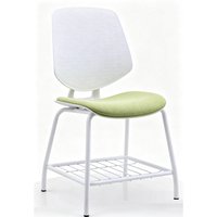 Chaise de formation ergonomique avec siège et dossier en mousse moulée, avec étagère intégrée, confortable pour bureau, réunion, conférence, chambre