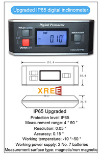 Inclinómetro impermeable IP65 de gran venta, medidor de ángulo de pantalla digital, <span class=keywords><strong>regla</strong></span> de ángulo de 360 grados - Product Image 5