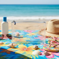 Pochette cosmétique légère en plastique avec corps transparent, trousse de maquillage pour les voyages et l'usage quotidien