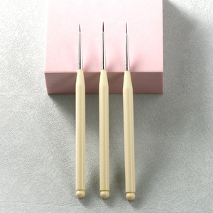 Lot de 3 pinceaux de précision en nylon ultra-fin pour nail art, manche en plastique macaron, virole sertie, pour liner et peinture, stylo de manucure professionnel - Product Image 4