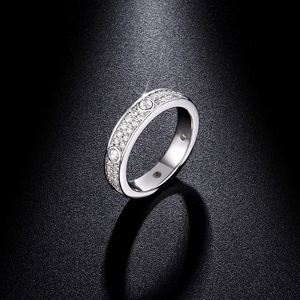 Impostazione lunetta anello Moissanite S925 argento placcato oro bianco 18K D colore VVS scintillante GRA certificato anello matrimonio di lusso eterno - Product Image 2