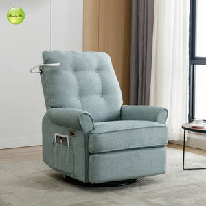 Dernière chaise inclinable manuelle avec lampe de lecture Port de charge USB Salon Singe Swivel Recliner Sofa Lounge Chair 9462 - Product Image 2