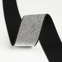 Bandes élastiques scintillantes à coudre Élastique souple à ruban doré et argenté Ceinture élastique