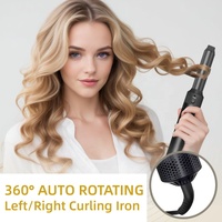 RUCHA Styler capillaire 5 en 1 Brosse à air chaud Brosse chauffante en une étape Boucleur rotatif automatique Outils de coiffage Multi-styler