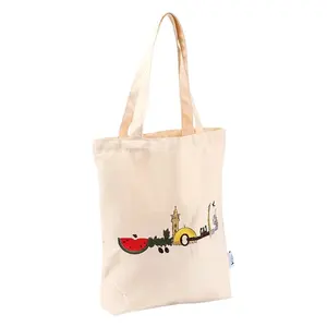 Wholesale Bolsa de lona Blank Plain Custom Print Logo Shopping Recycled Cotton Canvas Tote Beach Bag