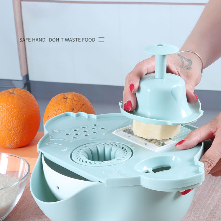 C94 7 in 1 Fruit Slicer Grater Shredders Household Multifunctional Vegetable Cutter Kitchen Accessories Drain Basket Slicers