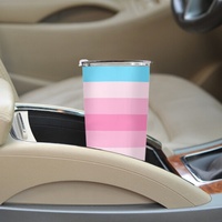 Gobelet isotherme personnalisé en acier inoxydable 20 oz, thème arc-en-ciel gay QTPOC, pour les voyages en voiture, les sorties en plein air et les barbecues.