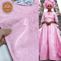 Bazin Riche Nigérian Original Rose Brillant Inaltérable Qualité Supérieure Africaine 100% Coton 70*60 XXL Tissu Parfumé